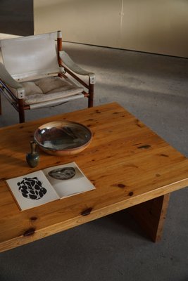 Swedish Brutalist Solid Pine Coffee Table by Sven Larsson, 1970s-MXF-1072453