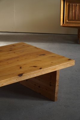 Swedish Brutalist Solid Pine Coffee Table by Sven Larsson, 1970s-MXF-1072453