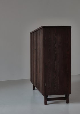 Swedish Cabinet in Stained Pinewood attributed to Göran Malmvall for Svensk Fur, 1940s-WRF-2020897