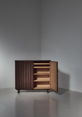 Swedish Cabinet in Stained Pinewood attributed to Göran Malmvall for Svensk Fur, 1940s-WRF-2020897