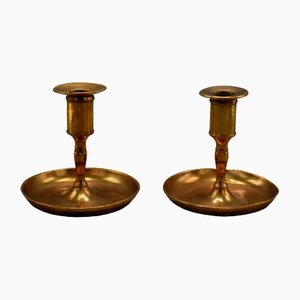 Swedish Candleholders in Brass, 1800s, Set of 2-RNM-1399066