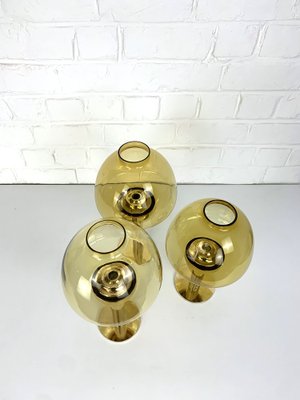 Swedish Candleholders in Brass by Hans-Agne Jakobsson for Markaryd, 1960s, Set of 3-ZM-1766089