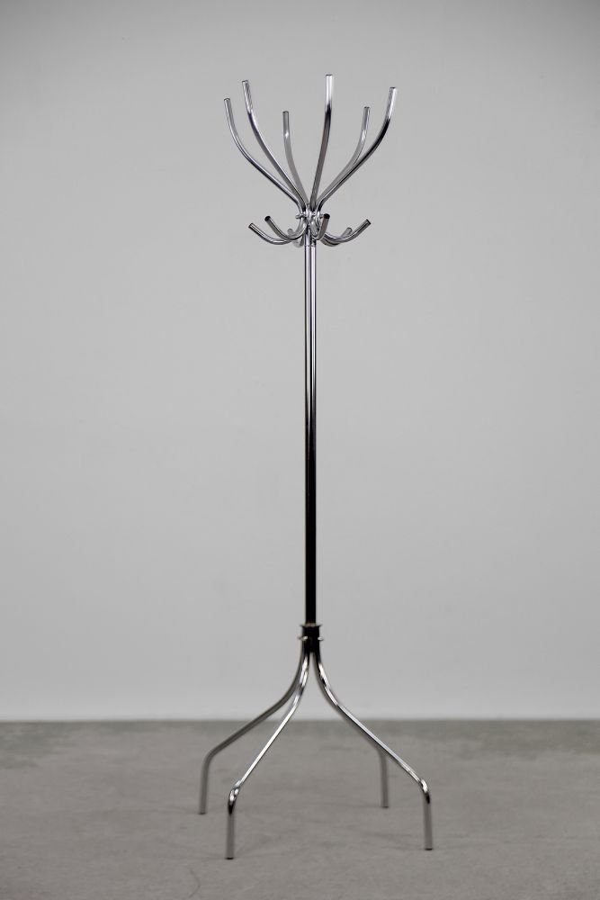 Swedish Chromed Steel Piccolo Floor Rack from Rörmekano and Skånes Fagerhult AB, 1980s