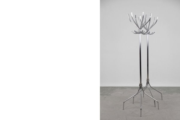 Swedish Chromed Steel Piccolo Floor Rack from Rörmekano and Skånes Fagerhult AB, 1980s-ZAA-971798