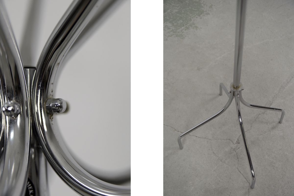 Swedish Chromed Steel Piccolo Floor Rack from Rörmekano and Skånes Fagerhult AB, 1980s