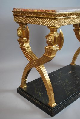 Swedish Console in Golden Wood and Marble Top, 1800-FGA-1270631