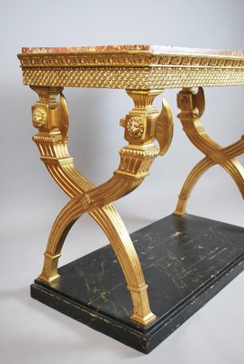 Swedish Console in Golden Wood and Marble Top, 1800-FGA-1270631