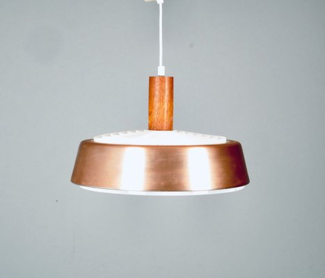 Swedish Copper and Teak Lamp, 1960s-HDF-1706765