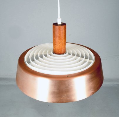 Swedish Copper and Teak Lamp, 1960s-HDF-1706765