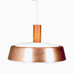 Swedish Copper and Teak Lamp, 1960s-HDF-1706765