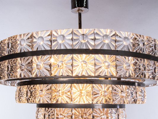 Swedish Crystal & Nickel 18-Light Chandelier by Carl Fagerlund for Orrefors, 1960s-DEK-780550