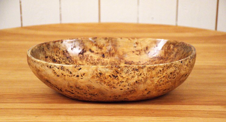 Swedish Curly Birchwood Bowl, 1950s-UDU-1808119