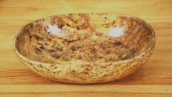 Swedish Curly Birchwood Bowl, 1950s-UDU-1808119