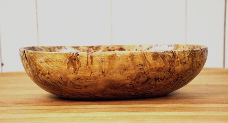 Swedish Curly Birchwood Bowl, 1950s-UDU-1808119