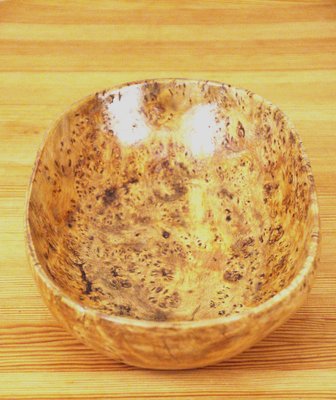 Swedish Curly Birchwood Bowl, 1950s-UDU-1808119