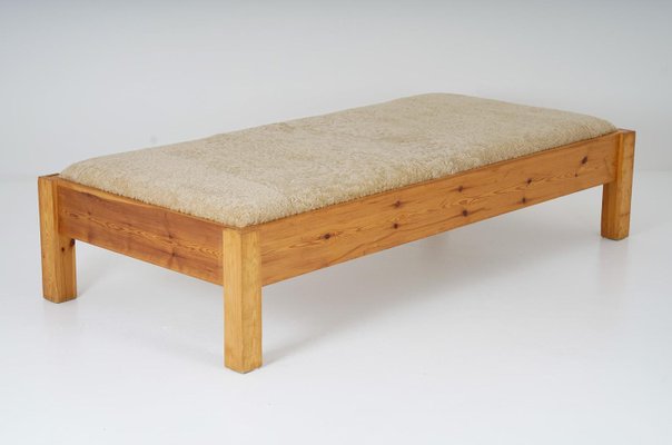 Swedish Daybed in Pine & Sheepskin, 1970s-FM-1373792