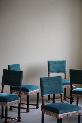 Swedish Dining Chairs in Velvet by Axel Einar Hjorth, 1920s, Set of 10-MXF-2026453