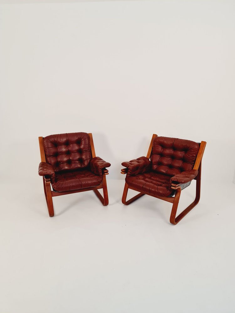 Swedish Easy Chairs by Carl-Henrik Spark for Ulferts Sweden, 1970s, Set of 2