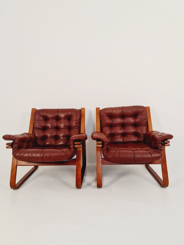 Swedish Easy Chairs by Carl-Henrik Spark for Ulferts Sweden, 1970s, Set of 2