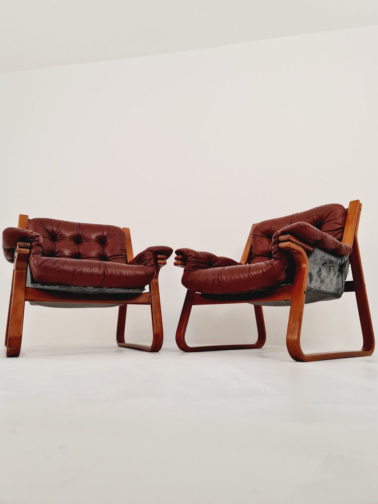 Swedish Easy Chairs by Carl-Henrik Spark for Ulferts Sweden, 1970s, Set of 2