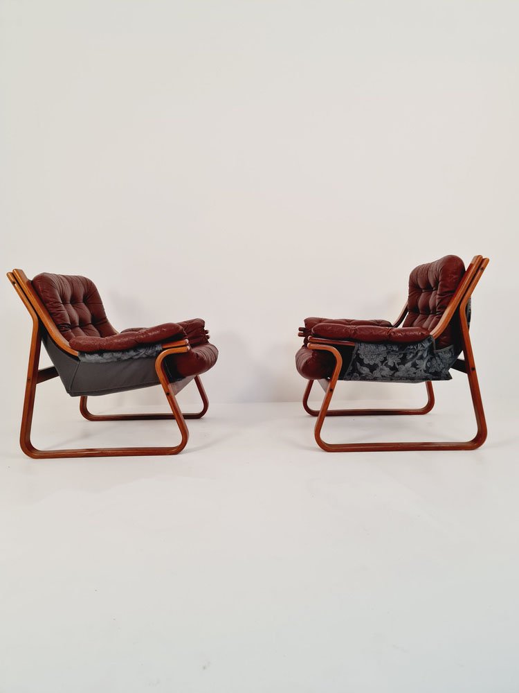 Swedish Easy Chairs by Carl-Henrik Spark for Ulferts Sweden, 1970s, Set of 2