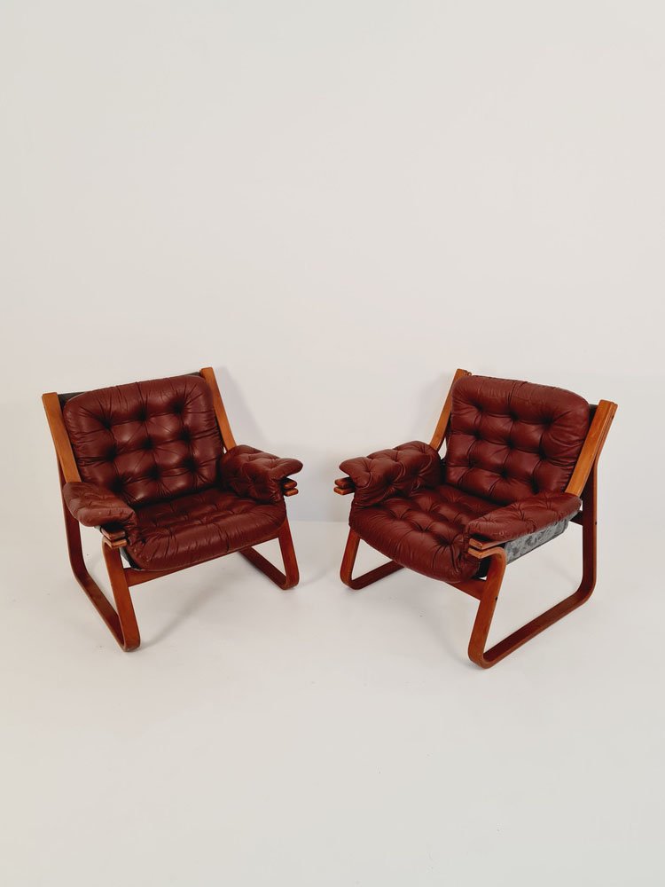 Swedish Easy Chairs by Carl-Henrik Spark for Ulferts Sweden, 1970s, Set of 2