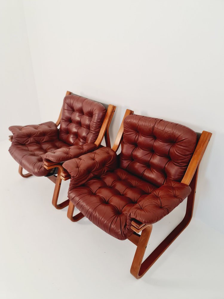 Swedish Easy Chairs by Carl-Henrik Spark for Ulferts Sweden, 1970s, Set of 2