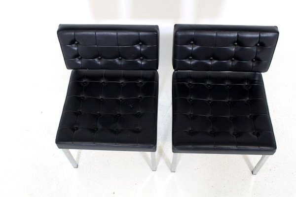 Swedish Faux Leather Lounge Chairs, 1950s, 1950s, Set of 2-GEK-681260