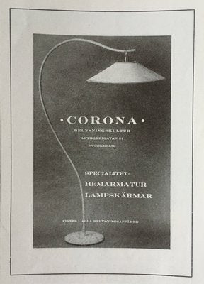 Swedish Floor Lamp from Corona Möbelkultur, 1940s-RNM-963823