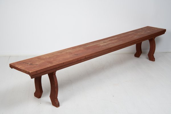 Swedish Folk Art Pine Bench-MJF-1367597