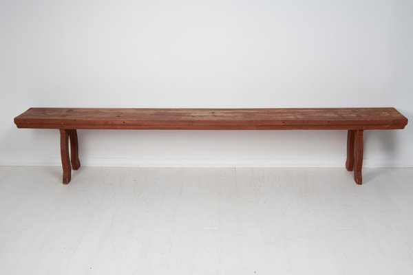 Swedish Folk Art Pine Bench-MJF-1367597