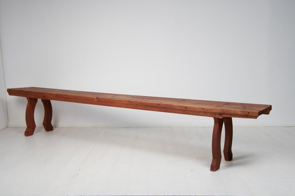 Swedish Folk Art Pine Bench-MJF-1367597