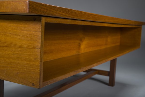 Swedish Freestanding Teak Architect Desk, 1960s-ZZH-1799052