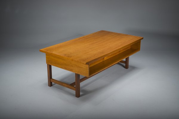 Swedish Freestanding Teak Architect Desk, 1960s-ZZH-1799052