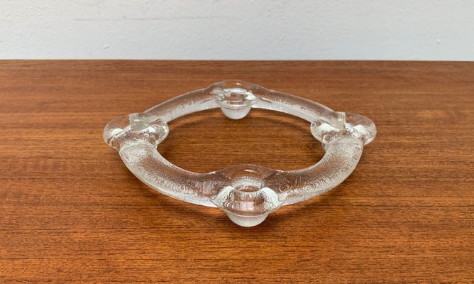 Swedish Glass Candleholder Ring from Pukeberg, 1970s-UAH-1425378