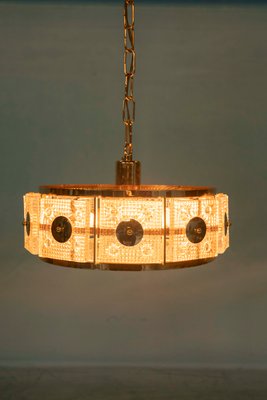 Swedish Glass Ceiling Lamp by Carl Fagerlund for Orrefors, 1950s-HGA-772455