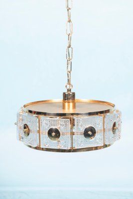 Swedish Glass Ceiling Lamp by Carl Fagerlund for Orrefors, 1950s-HGA-772455