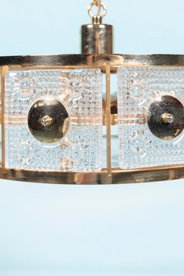 Swedish Glass Ceiling Lamp by Carl Fagerlund for Orrefors, 1950s-HGA-772455