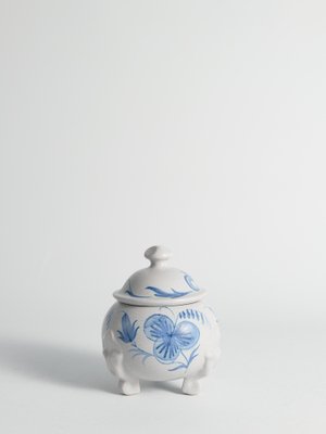 Swedish Grace Blue Leaf Decor Bonbonniere by Allan Eberling for Bo Fajans-RUK-1812300