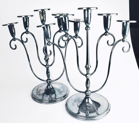 Swedish Grace Candleholders from CG Hallberg, Set of 2-HYQ-1226125