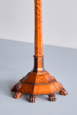 Swedish Grace Floor Lamp in Birch with Carved Paw Feet, 1920s-FMT-1183088