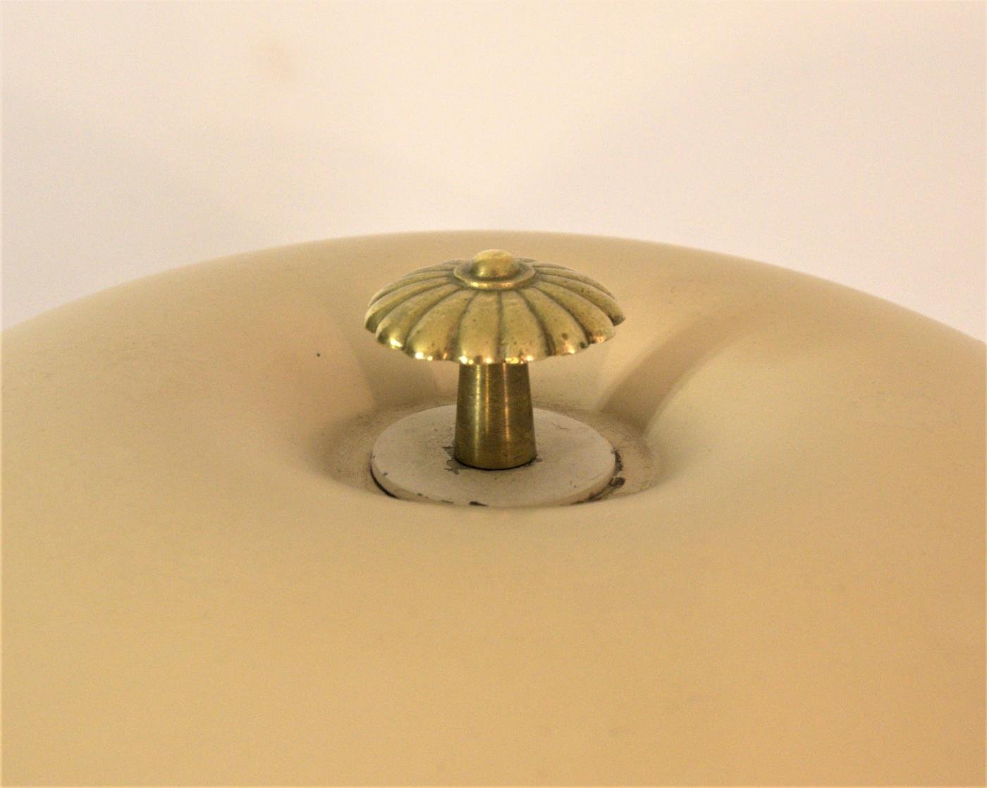 Swedish Grace Period Brass and Oakwood Table Lamp by Böhlmarks, 1920s