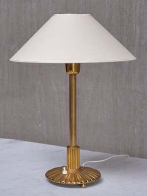 Swedish Grace Table Lamp in Fluted and Reeded Brass, 1930s-FMT-2034805