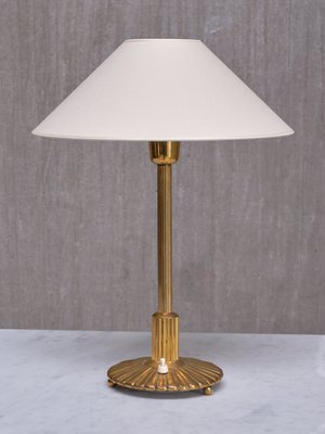 Swedish Grace Table Lamp in Fluted and Reeded Brass, 1930s-FMT-2034805