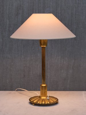 Swedish Grace Table Lamp in Fluted and Reeded Brass, 1930s-FMT-2034805