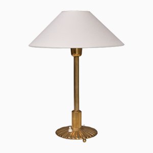 Swedish Grace Table Lamp in Fluted and Reeded Brass, 1930s-FMT-2034805