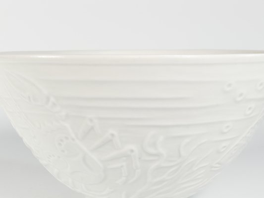 Swedish Grace White Porcelain Sea Themed Bowl by Gunnar Nylund for Alp, 1940s-RUK-1758095