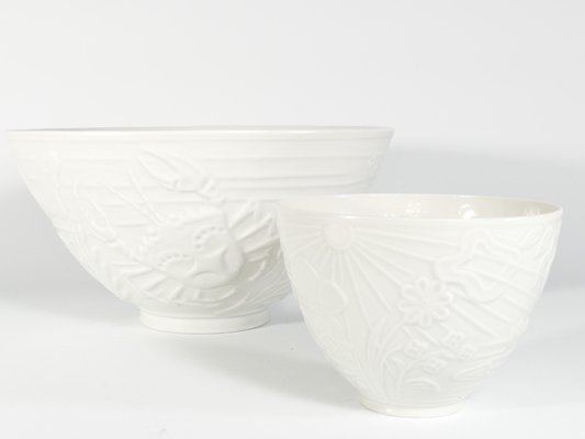 Swedish Grace White Porcelain Sea Themed Bowl by Gunnar Nylund for Alp, 1940s-RUK-1758095