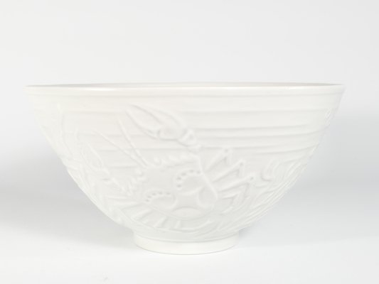 Swedish Grace White Porcelain Sea Themed Bowl by Gunnar Nylund for Alp, 1940s-RUK-1758095