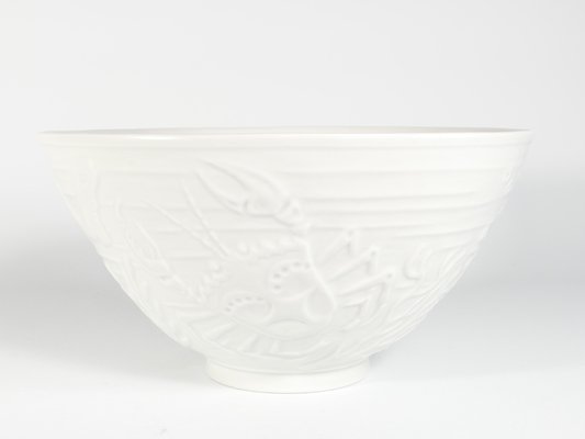 Swedish Grace White Porcelain Sea Themed Bowl by Gunnar Nylund for Alp, 1940s-RUK-1758095